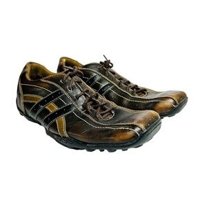 Skechers Shoes Casual Lace Up Sneakers Brown Leather Men’s Size 11